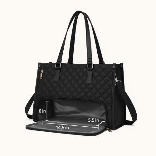 Lilac and Lillies: 3-in-1 Quilted Tote Bag
