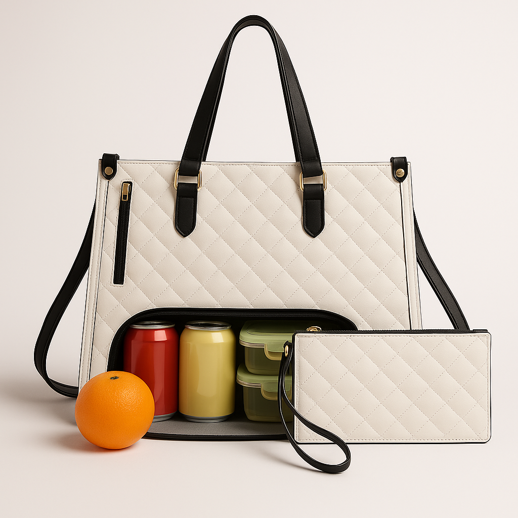 Lilac and Lillies: 3-in-1 Quilted Tote Bag