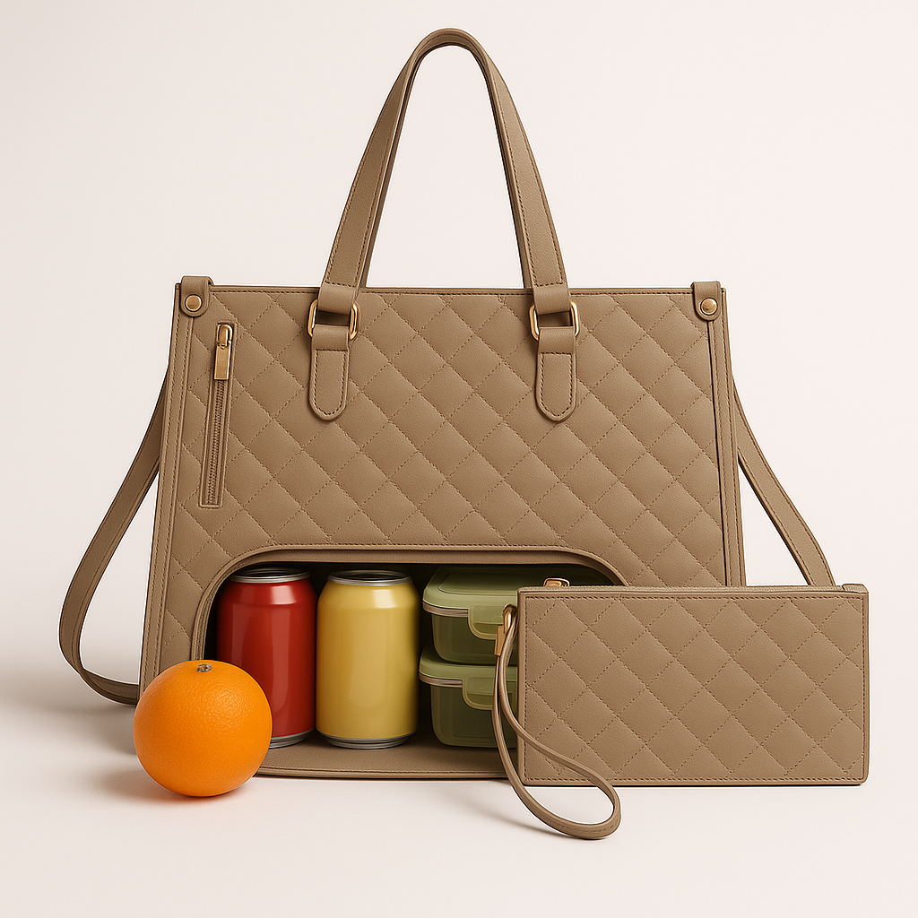 Lilac and Lillies: 3-in-1 Quilted Tote Bag
