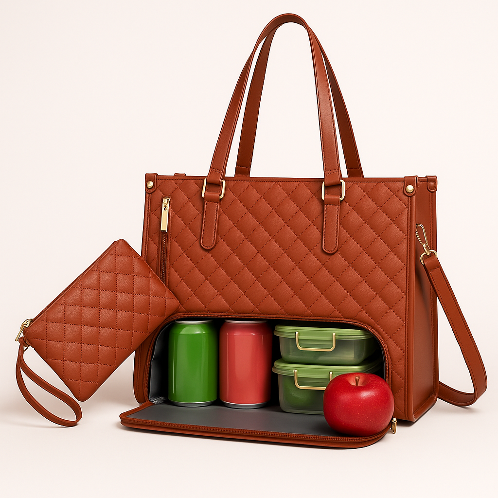 Lilac and Lillies: 3-in-1 Quilted Tote Bag