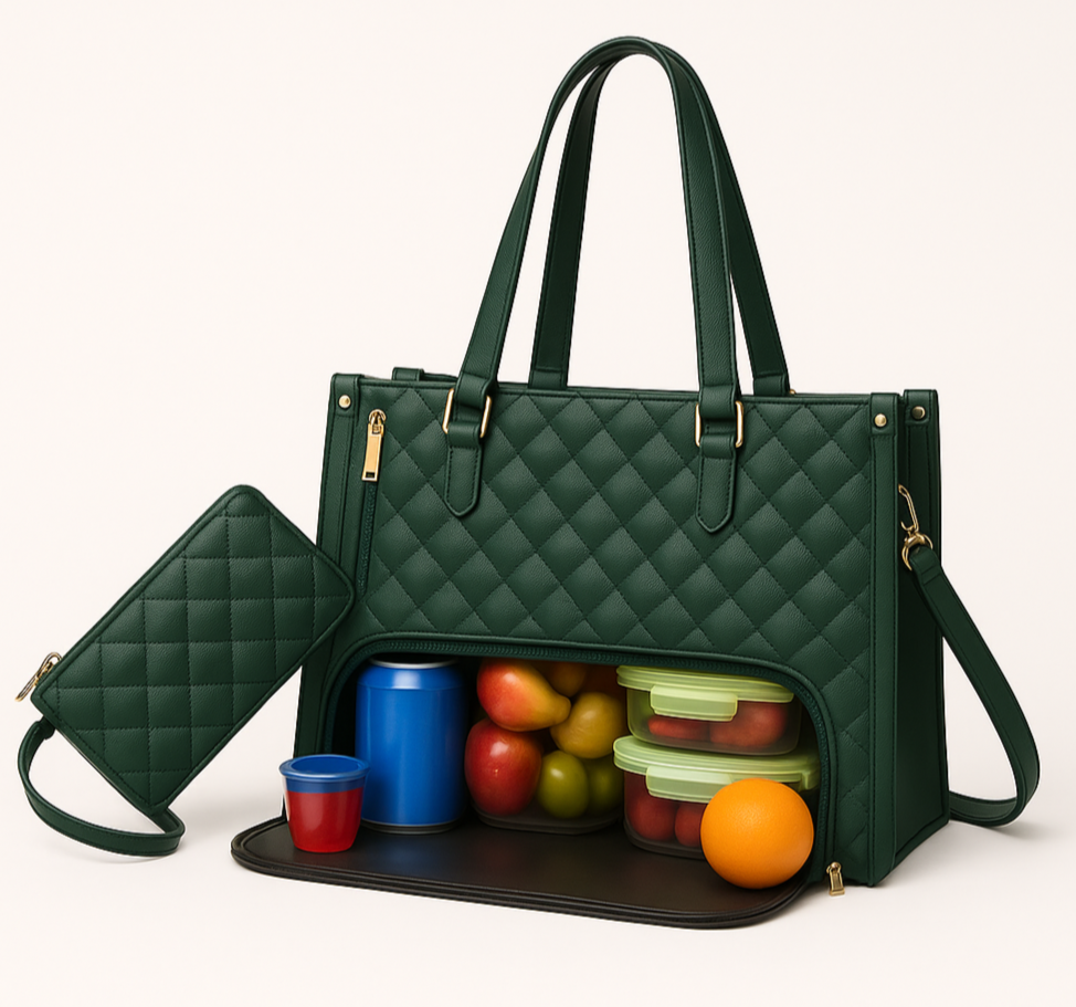 Lilac and Lillies: 3-in-1 Quilted Tote Bag