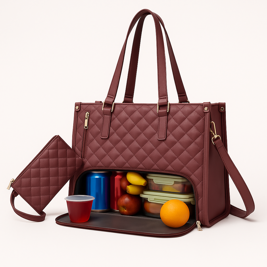 Lilac and Lillies: 3-in-1 Quilted Tote Bag