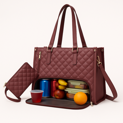 Lilac and Lillies: 3-in-1 Quilted Tote Bag