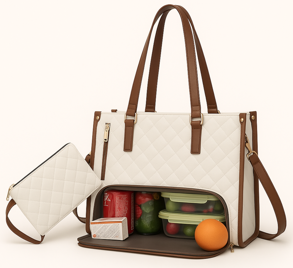 Lilac and Lillies: 3-in-1 Quilted Tote Bag